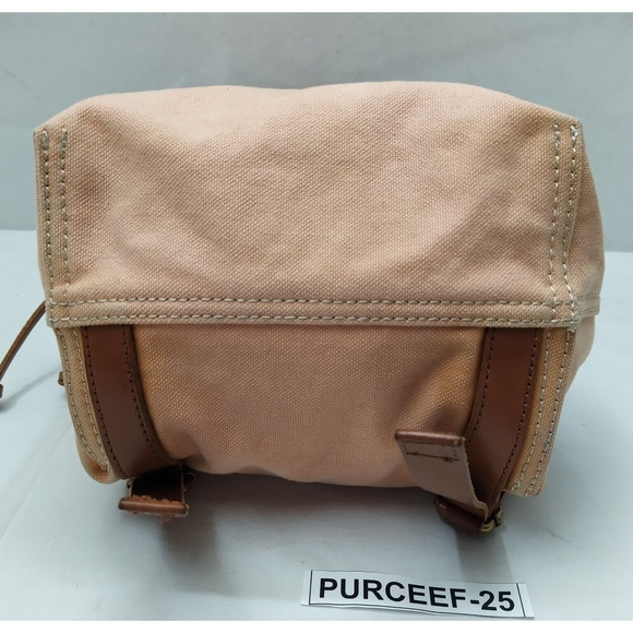 Madewell Pink Canvas Leather Trim Top Handle Drawstring Backpack main image 11